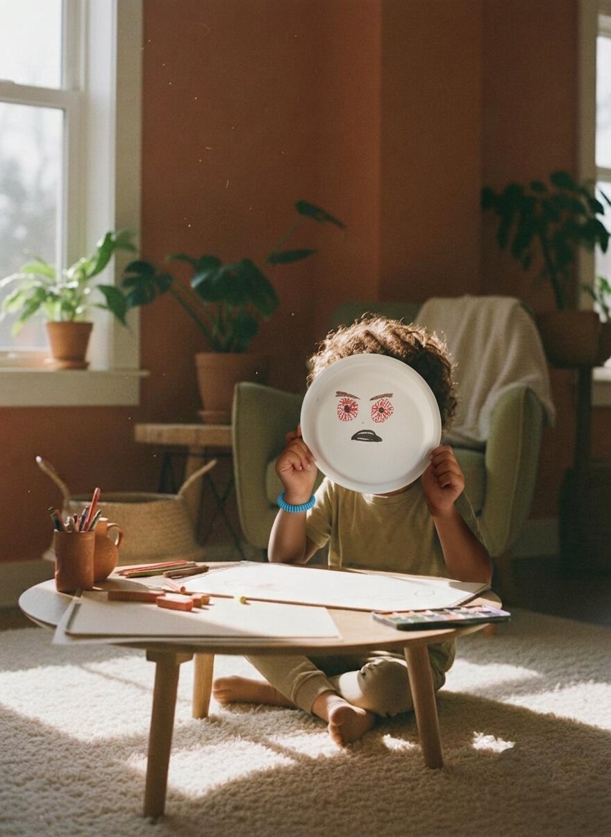 Child in creative therapy session
